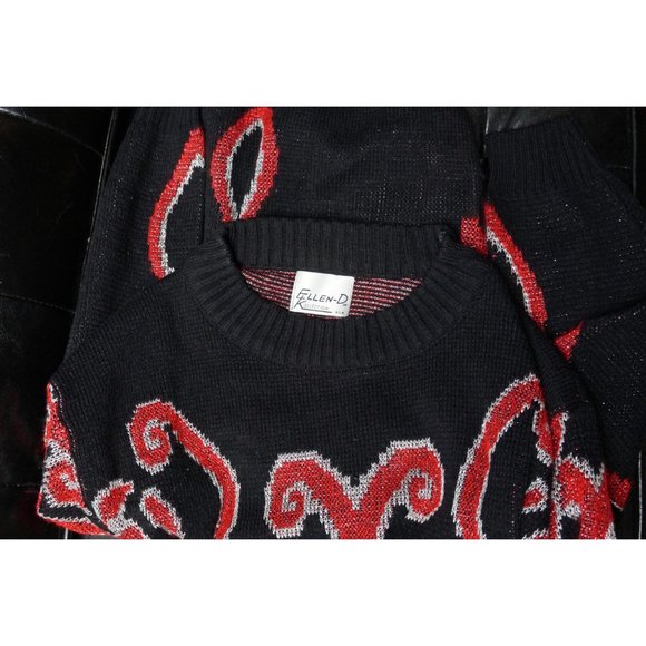 Sparkle Sweater, Metallic Silver and Red - Picture 4 of 4